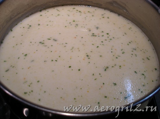 Крем-суп с овощами и сыром